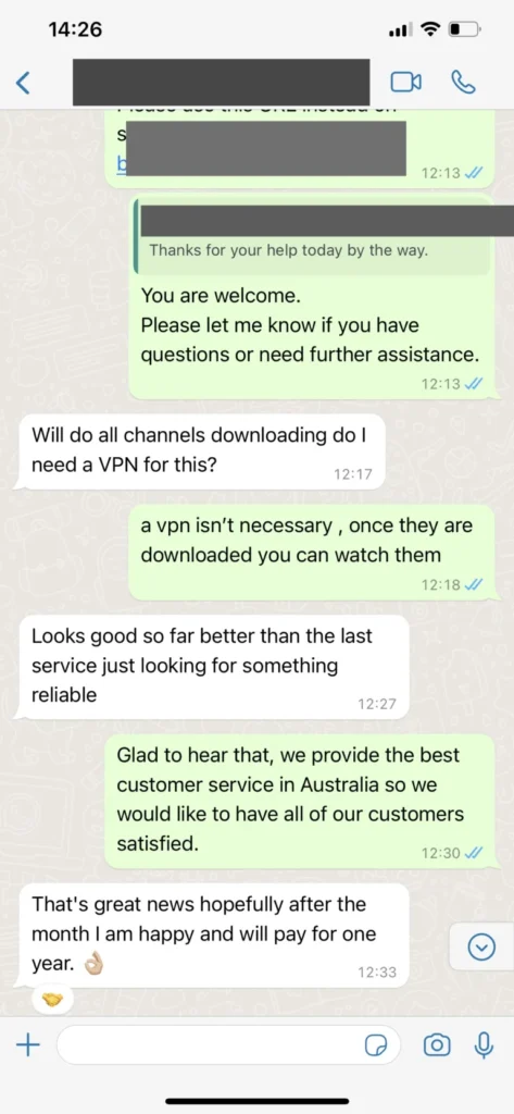 WhatsApp abonnemangsförnyelsebekräftelse 3